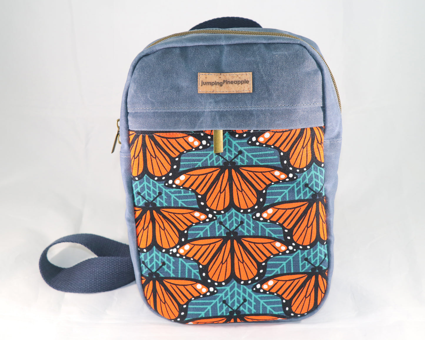 front view of sling backpack