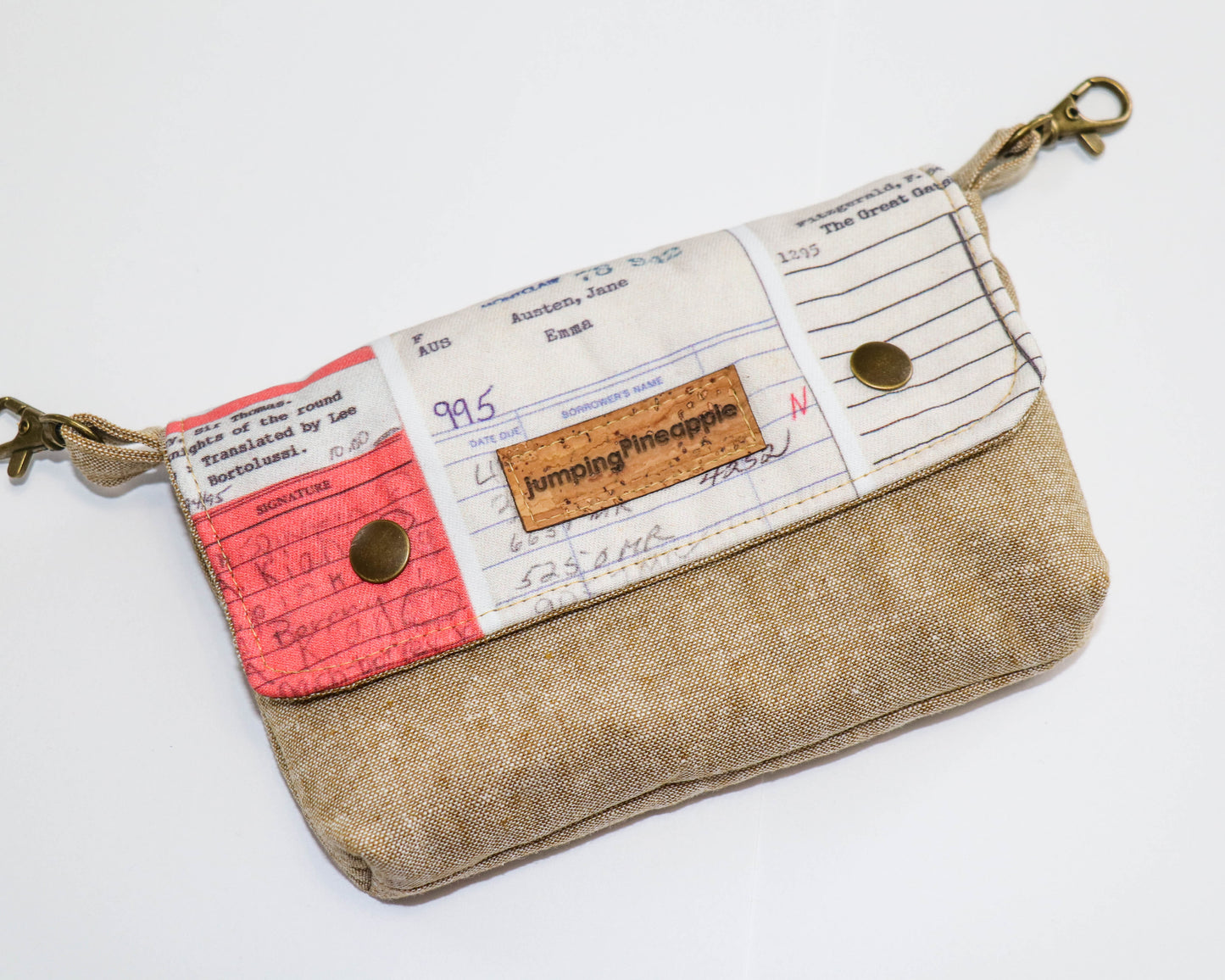 library cards belt loop pouch, front view