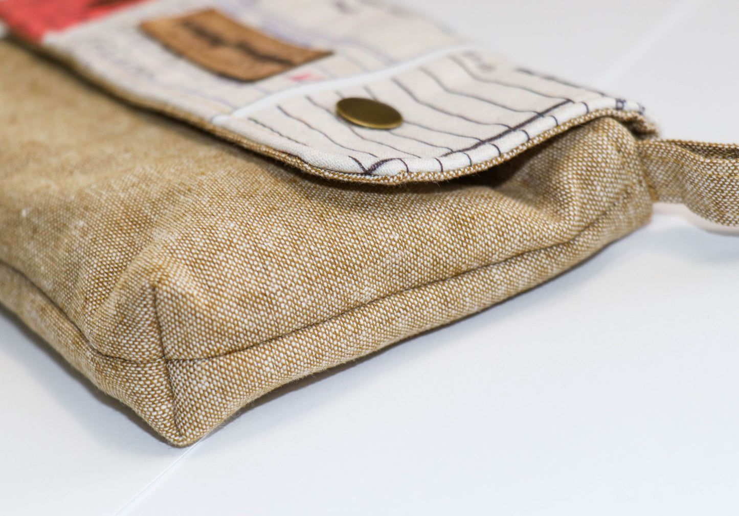 library cards belt loop pouch, side view laying flat