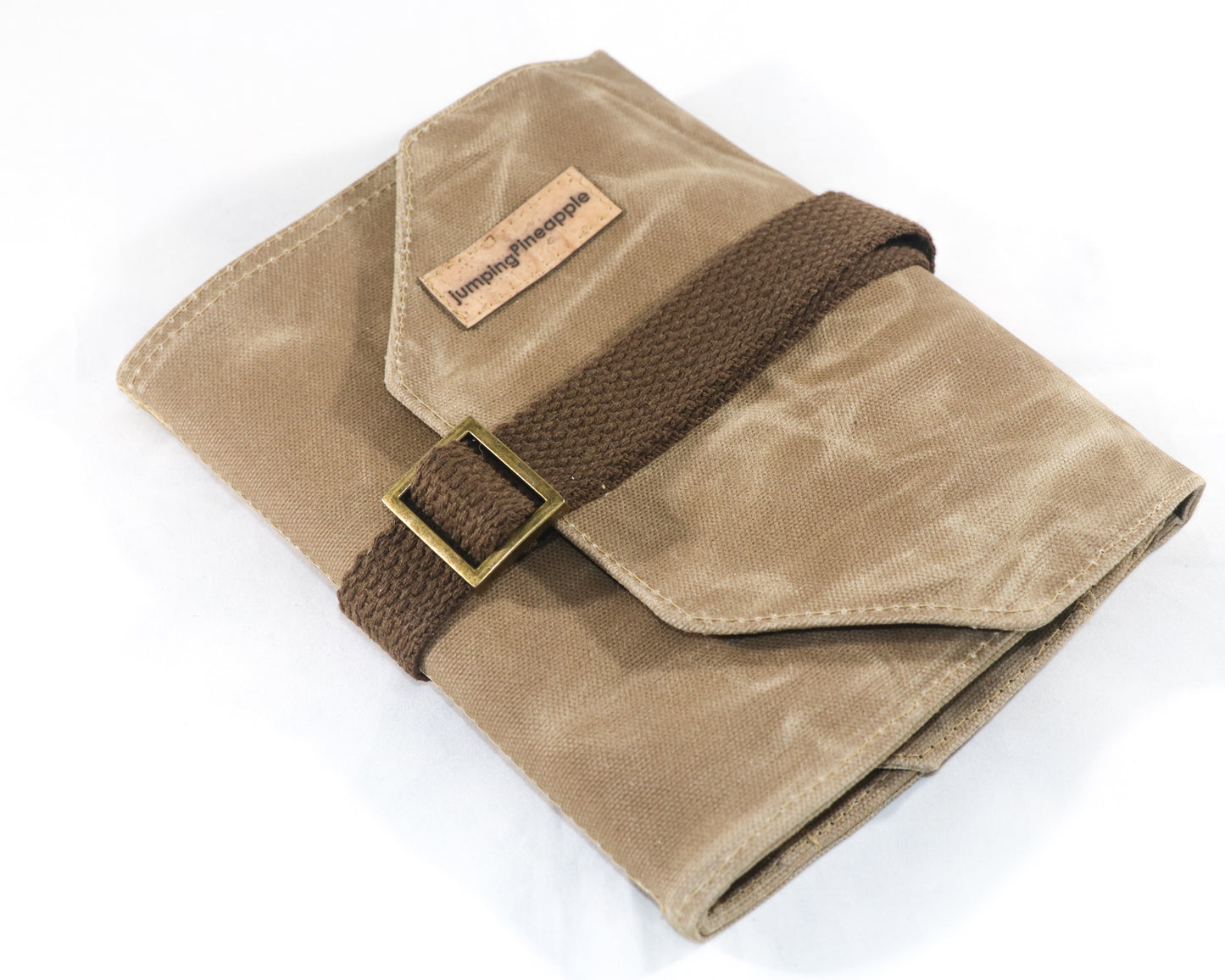 tan waxed canvas artist roll, front view