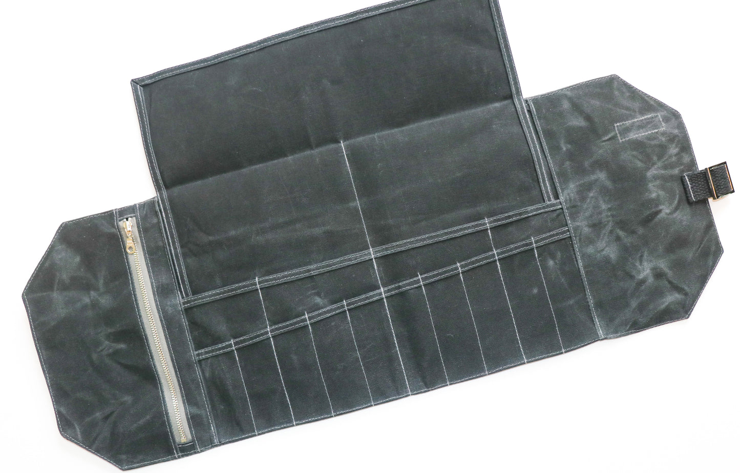 black artist roll, inside view, flap up