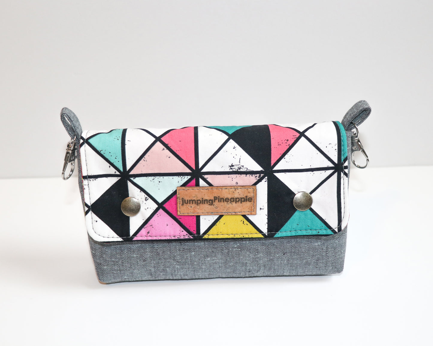 block print belt loop pouch, front view