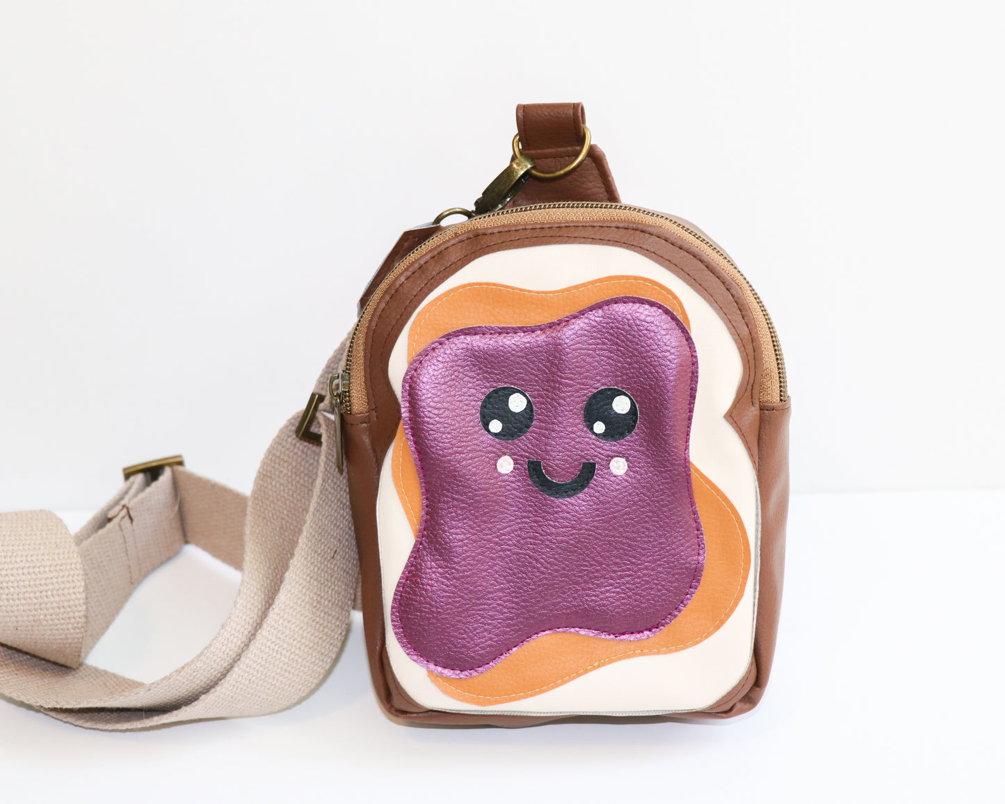 PB & J mini backpack sling, front view