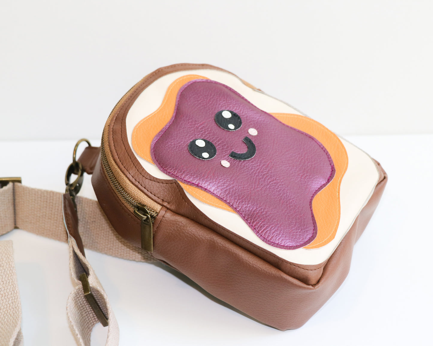 PB & J mini backpack sling, side view