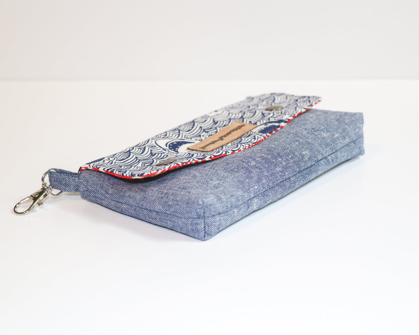 shark belt loop pouch, laying on side
