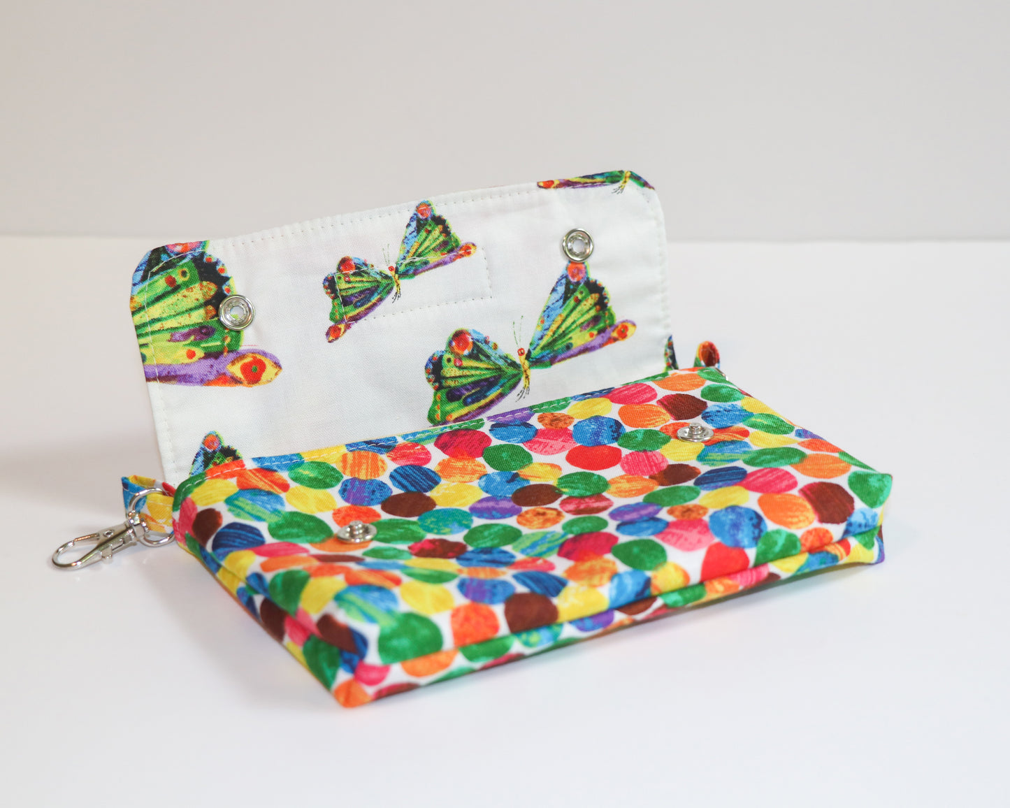 very hungry caterpillar belt loop pouch, open view