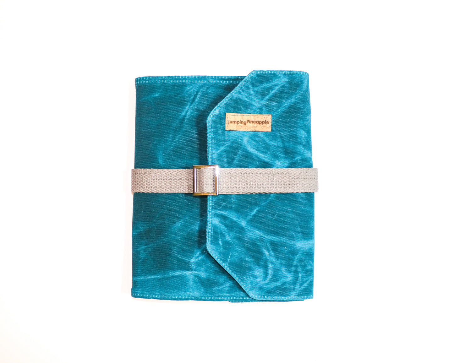 regular teal artist roll, front view with grey strap