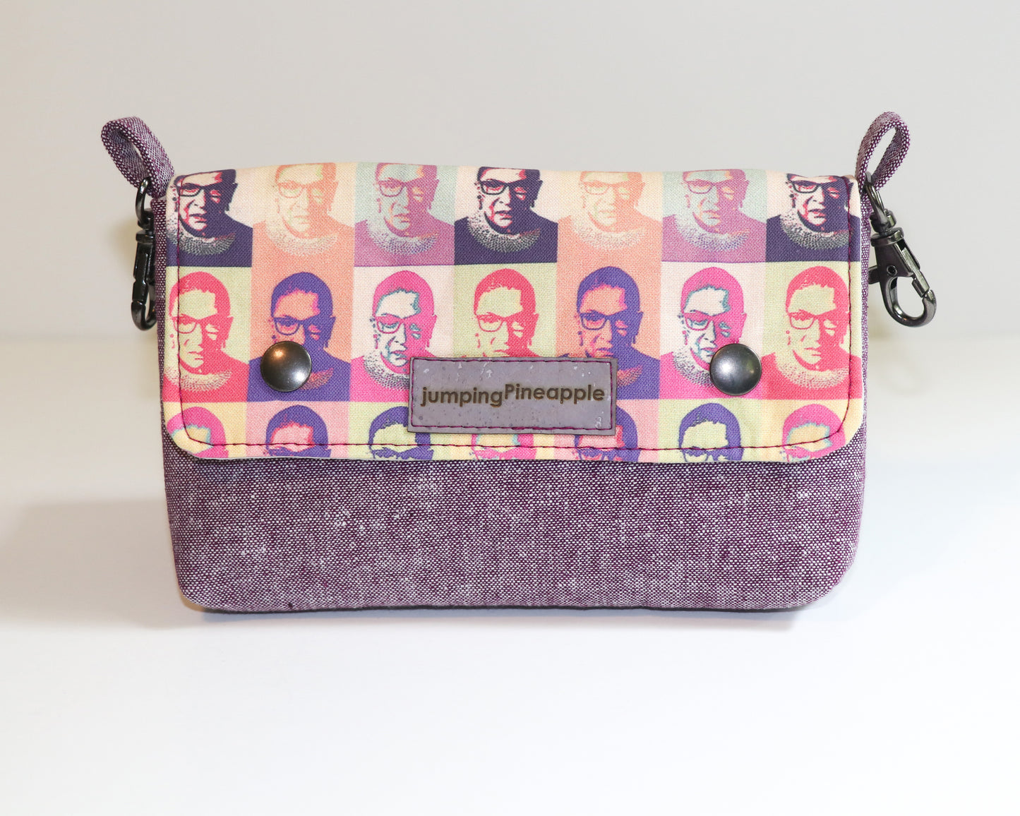 purple RBG belt loop pouch, front view