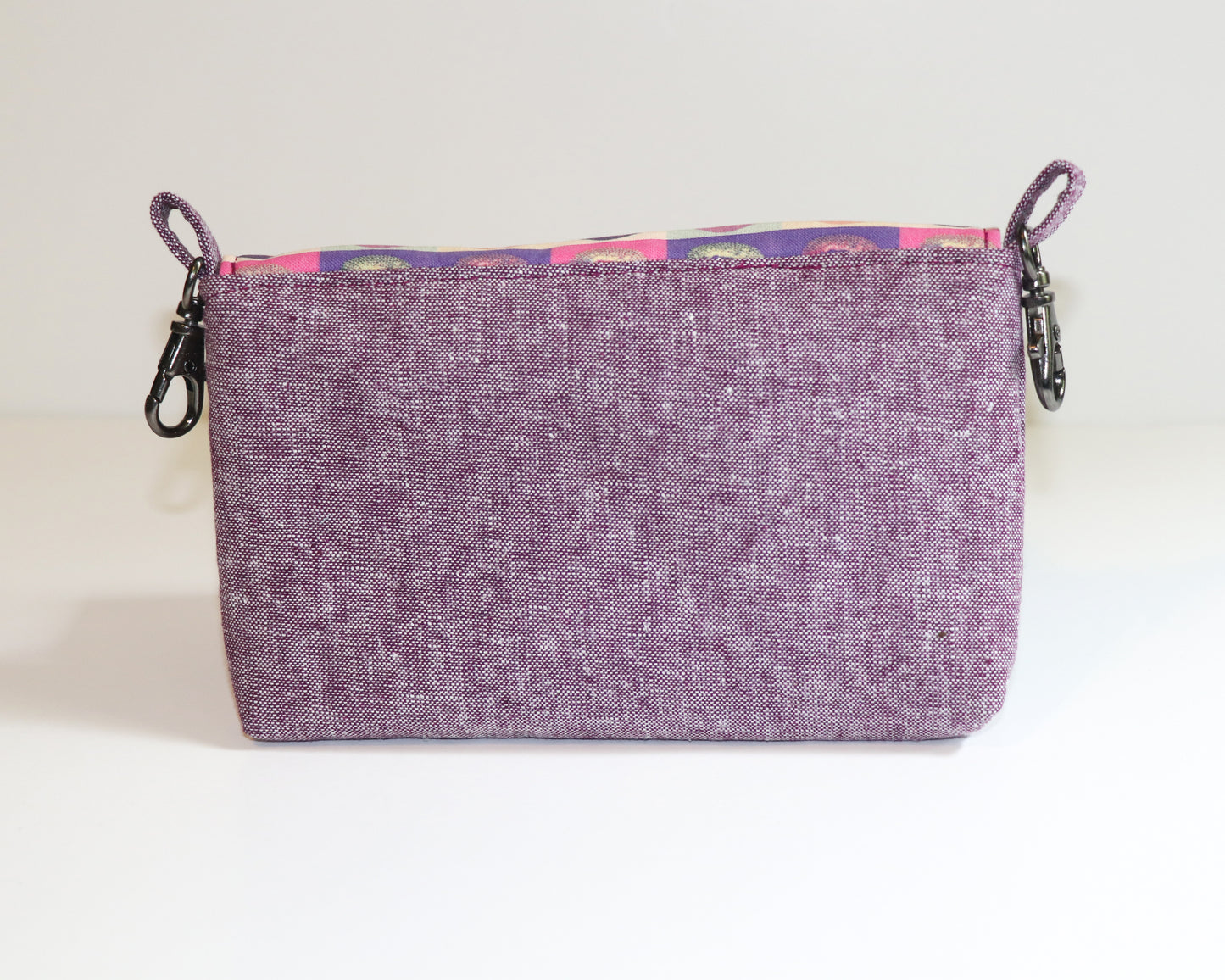 purple RBG belt loop pouch, back view