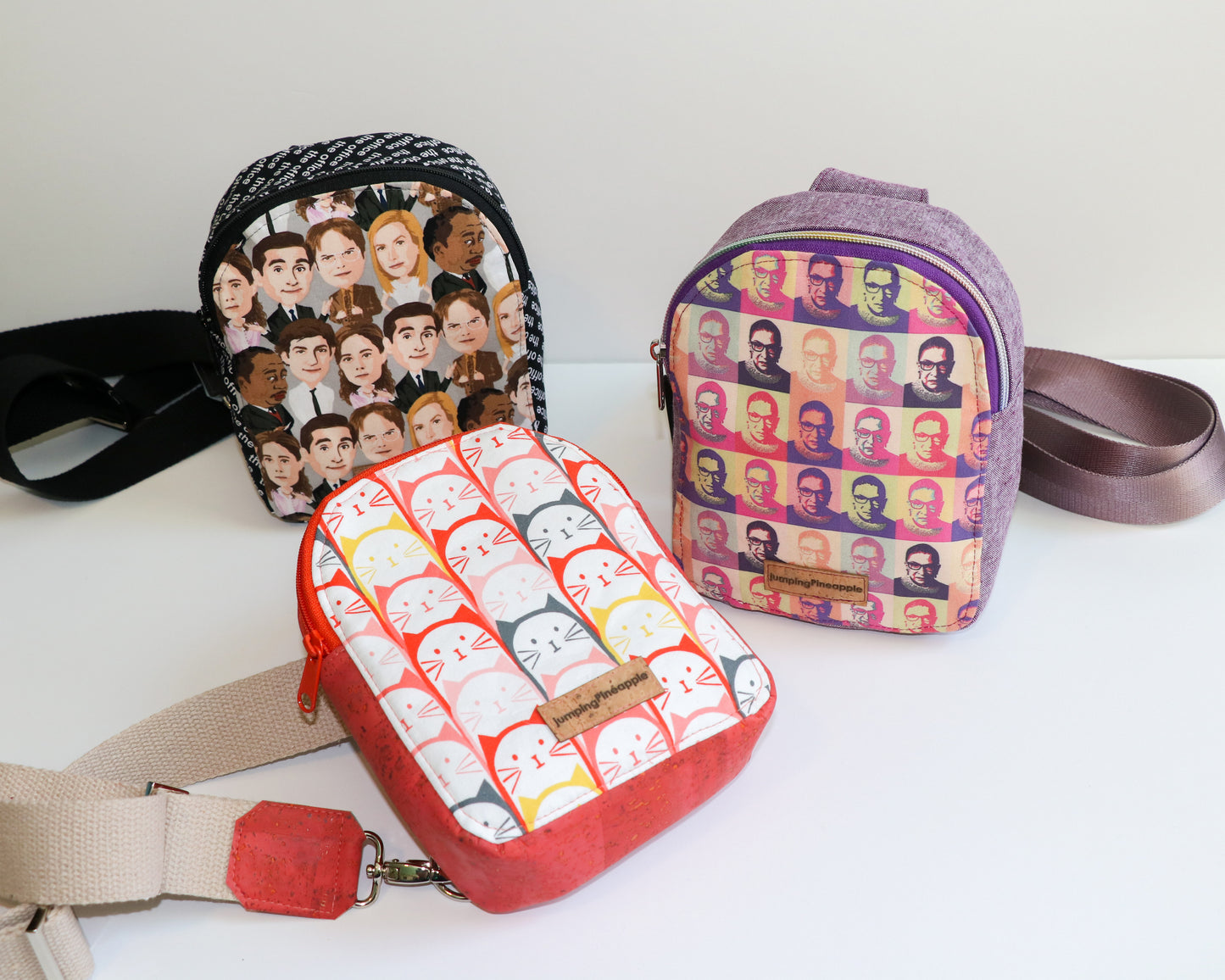 group of available mini backpack slings