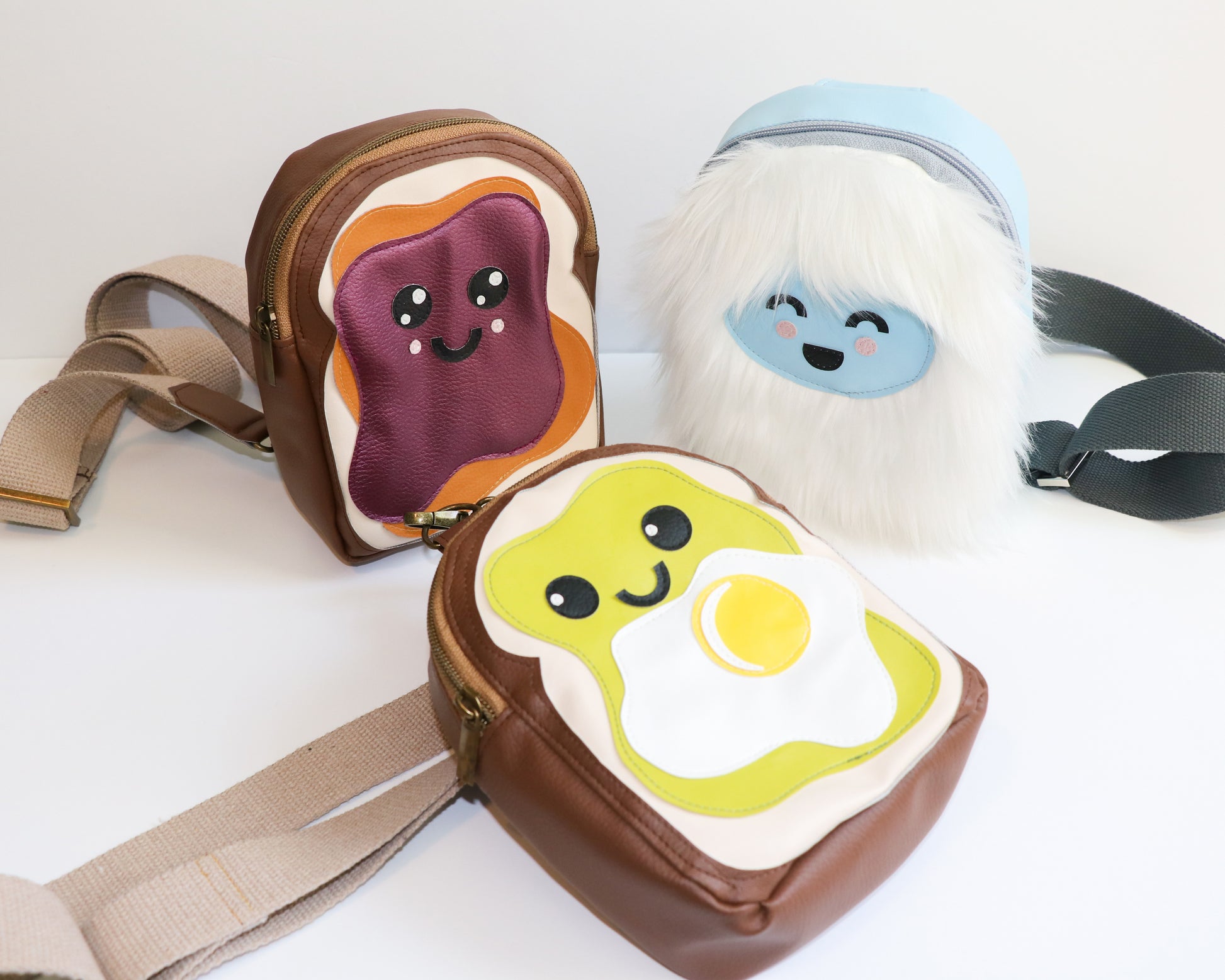 group of animated mini backpack slings