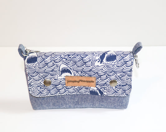 shark belt loop pouch, front view